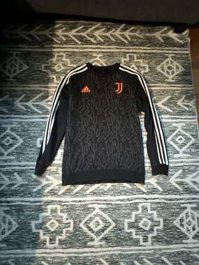 Adidas 2020-21 Juventus AOP Training Sweatshirt - Black and Orange